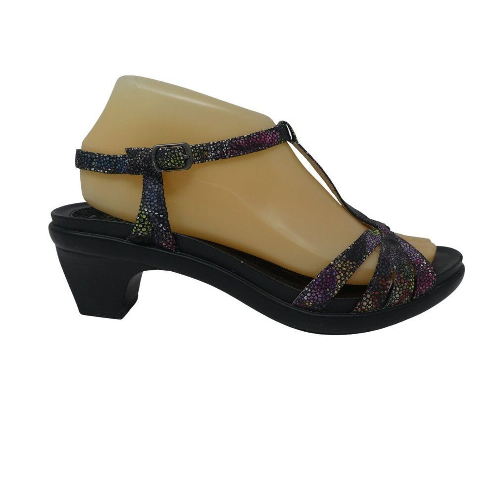 Abeo Georgie Multicolor Leather Open Toe Slingback Heels Sandals Womens 9 Narrow - Picture 2 of 13